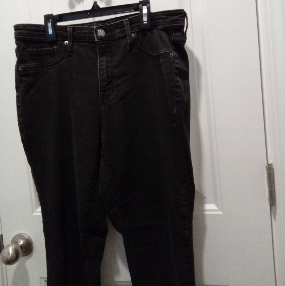 Mossimo Jean Sz 10 High Rise Jegging Power Stretch Black Denim Jeans